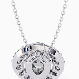 VALANOVA 18KT White Gold Lab Grown Diamond Pendant- 1.3 g image 2