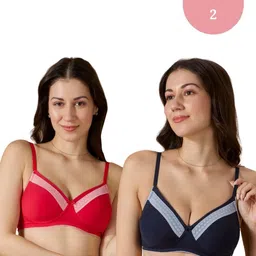 bodyline Women Pack Of 2 Solid Medium Coverage Lightly Padded Non-Wired Back Closure Bra-image-51