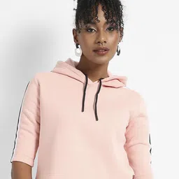 Campus Sutra Women Solid Hooded Sweatshirt-image-14