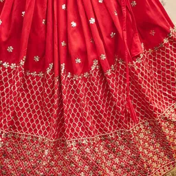 BAESD Girls Embroidered Thread Work Foil Print Ready to Wear Lehenga & image 4