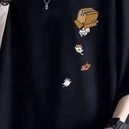 HERE&NOW Graphic Printed Drop-Shoulder Sleeves T-shirt image 2