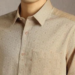 Louis Philippe Floral Printed Spread Collar Cotton Formal Shirt image 5