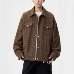 Mast & Harbour Men Spread Collar Checked Bomber Jacket image 2