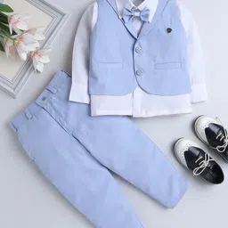 BAESD Boys Notched Lapel Single-Breasted 3-Piece Suit Set-image-12