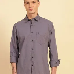 Cantabil Men Comfort Regular Fit Solid Spread Collar Cotton Casual Shirt-picture-20