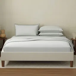 Boutique Living India Blue Pure Cotton 400 TC King Bedsheet Set - 2.74 m x 2.74 m-picture-37