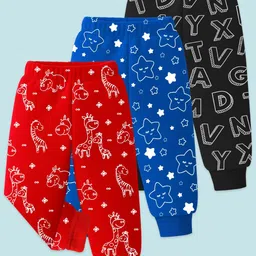YK Boys Pack Of 3 Conversational Printed Mid Rise Joggers-image-29