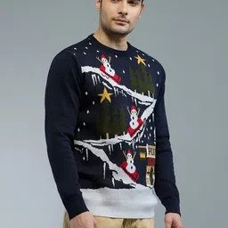 Style Quotient Men Fair Isle Printed Pullover image 4