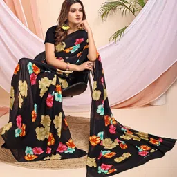 Leelavati Floral Printed Pure Chiffon Saree image 2