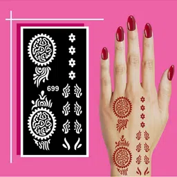 VOORKOMS Floral Mehndi Stencil Sticker-picture-46