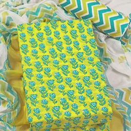 MANJUFABB Printed Unstitched Dress Material image 5