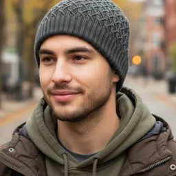 iSWEVEN Unisex Self Design Woolen Winter Beanie Cap image 5