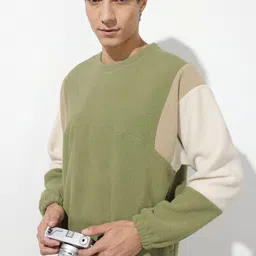 The Roadster Life Co. Colourblocked Knitted Sweatshirt-image-9