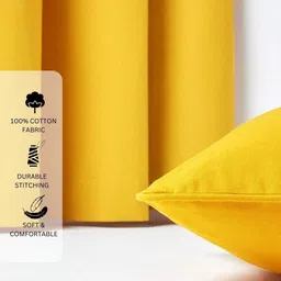 Aurave Mustard 2 Pieces Pure Cotton 210 TC Soft & Comfortable Square Cushion Covers image 5