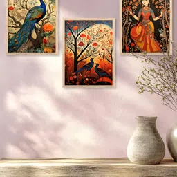 Kotart Brown & Red 3 Pieces Wooden Religious Wall Arts image 2