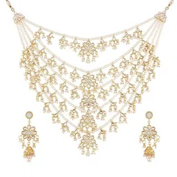 I Jewels Gold-Plated & Kundan Studded Jewellery Set image 3