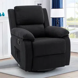 FRIENDS LIFE Black 1 Seater Manual 360 Swivel Recliner-image-88