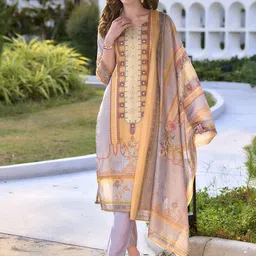 BE IN TEXO FAB Women Ethnic Motifs Printed Kurta with Trousers & Dupatta-picture-34