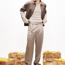 FREAKINS Men Straight Fit Pleated Belted Korean Pants-picture-11
