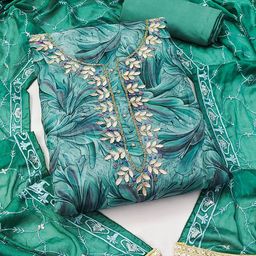 SHADOW & SAINING Embellished Organza Semi-Stitched Dress Material-picture-30