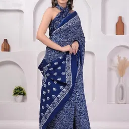 Pinkcity Trade World Pure Women Cotton Block Print Saree-picture-35