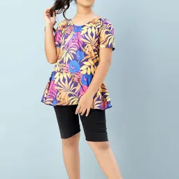 BAESD Girls Printed Round Neck Swim Set image 1