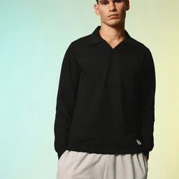 HRX by Hrithik Roshan Solid Shirt Collar Lifestyle Sweatshirt image 4