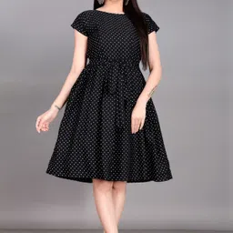 new ethnic fashion Women Skater Black Knee Length Dress-picture-17