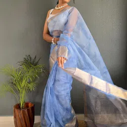 DIVASTRI Woven Design Zari Organza Kanjeevaram Saree image 2