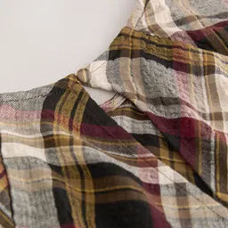 NEXT Checked Puff Sleeve Fit & Flare Midi Dress image 5