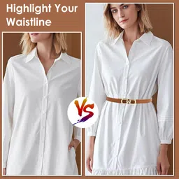 sannidhi Women Casual Khaki Artificial Leather Belt image 4