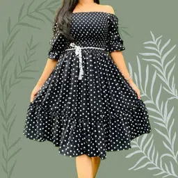 buyuniquefashion Women Fit and Flare Black Midi/Calf Length Dress-picture-28