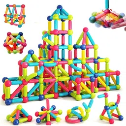 perkscorner 64 PCS Magnetic Toys Little Boys Age 3 4 5 6 7 8 10 12 14 Year |Safe and Durable image 1
