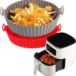 jaswanthstor Silicone Air Fryer Tray - Multicolor,Round Silicone Basket Baking Tray Tray image 1