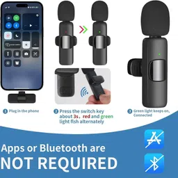 nand Wireless Bluetooth Collar Mic for Youtubers Ideal Microphone M10 Camera Microphone image 2