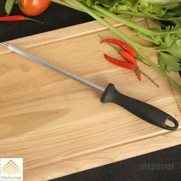 yelona High Cabon Stainless Steel Kitchen Knife Sharpening, Honing Edge Tuning Rod Knife Sharpening Steel image 4