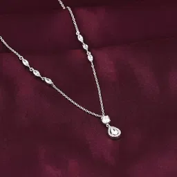 giva Sterling Silver Regal Radiance Necklace for Womens Cubic Zirconia Rhodium Plated Sterling Silver Necklace-picture-26