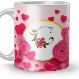 Letter C Alphabet Gift For Girlfriend Gifts 330Ml Multicolor (Mug2312) Ceramic Coffee Mug-image-2