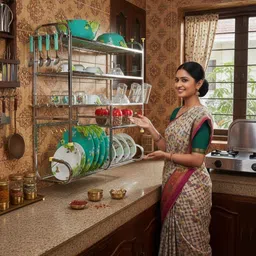 palomino Utensil Kitchen Rack Wall-Mounted Kitchen Dish Rack | 5 Shelves | SS | Holds 18+ Plates | 28.5x28.5 Steel-picture-24