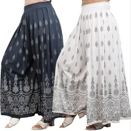 bitcoin Pack of 2 Women Regular Fit Grey, White Lycra Blend Trousers-picture-20