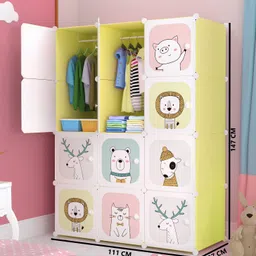 mevigo 12-Door 12-Shelf Plastic Collapsible Cupboard PC Collapsible Wardrobe image 2