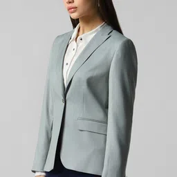 van heusen Women Solid Single Breasted Casual Blazer image 4