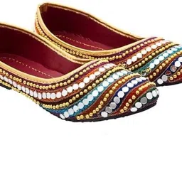 Clorigs Ethnic Punjabi ||soft Comfortable MIrror Work Handmade Jutis For Women image 2