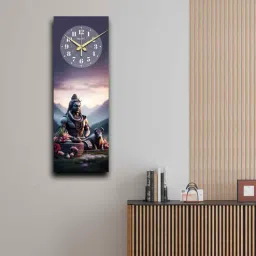 olive tree Multicolour Rectangle 24 Inches Wooden Wall Clock (Lord Shiva)-picture-15