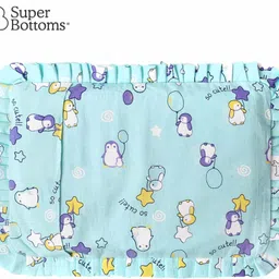 superbottoms Mustard Seed Pillow for Newborn 100% Cotton 0-12Months 31x21cm Little Pingu Mustard Seeds Toons & Characters Baby Pillow Pack of 1 image 4