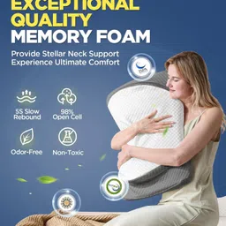 cloudbliss Memory Foam Cushion Pack of 1 Solid Cervical Contour Memory Foam Pillow for Sleeping,Orthopedic Pillow image 2
