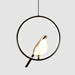 Areezo Modern Hanging Single Bird In Ring For Home Decor Black, LED (Pack Of 1) Ceiling Light Ceiling Lamp-picture-20