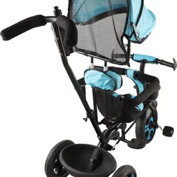 maaluv Tricycle Canopy Dual Storage Basket_Bottel_Parental Handle Control Safety Guardrail Comfort Seat_Model ML 401_for Kids|Boys|Girls Age 2-5 Years Tricycle image 4