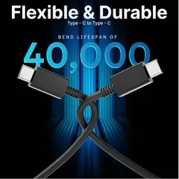Hespa USB Type C Cable 1 m Durable Type C to Type C Power Cable – Rapid Charge & Sync Support image 2