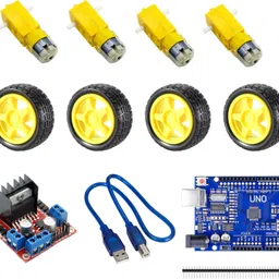 tuteby 4 Wheel Car Drive Kit with Arduino Uno Educational Electronic Hobby Kit image 1